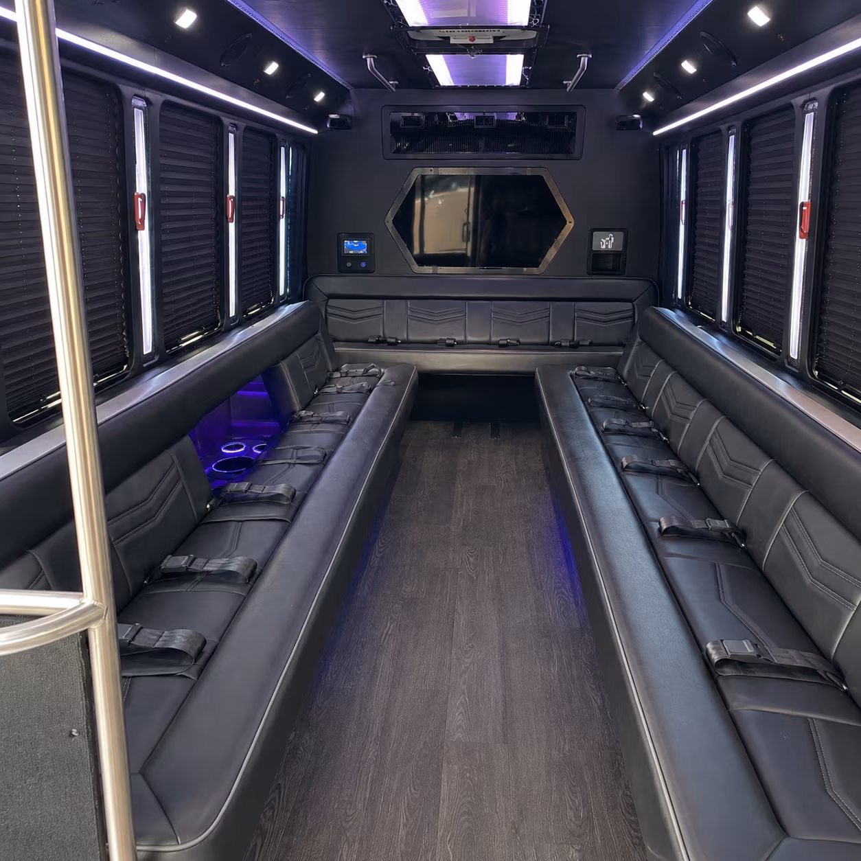 fountain valley 18 passenger party bus interior