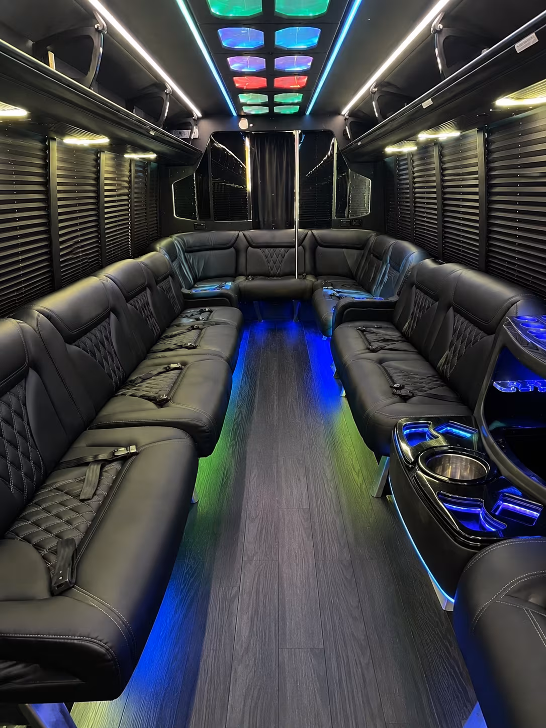 fountain valley 20 passenger party bus interior