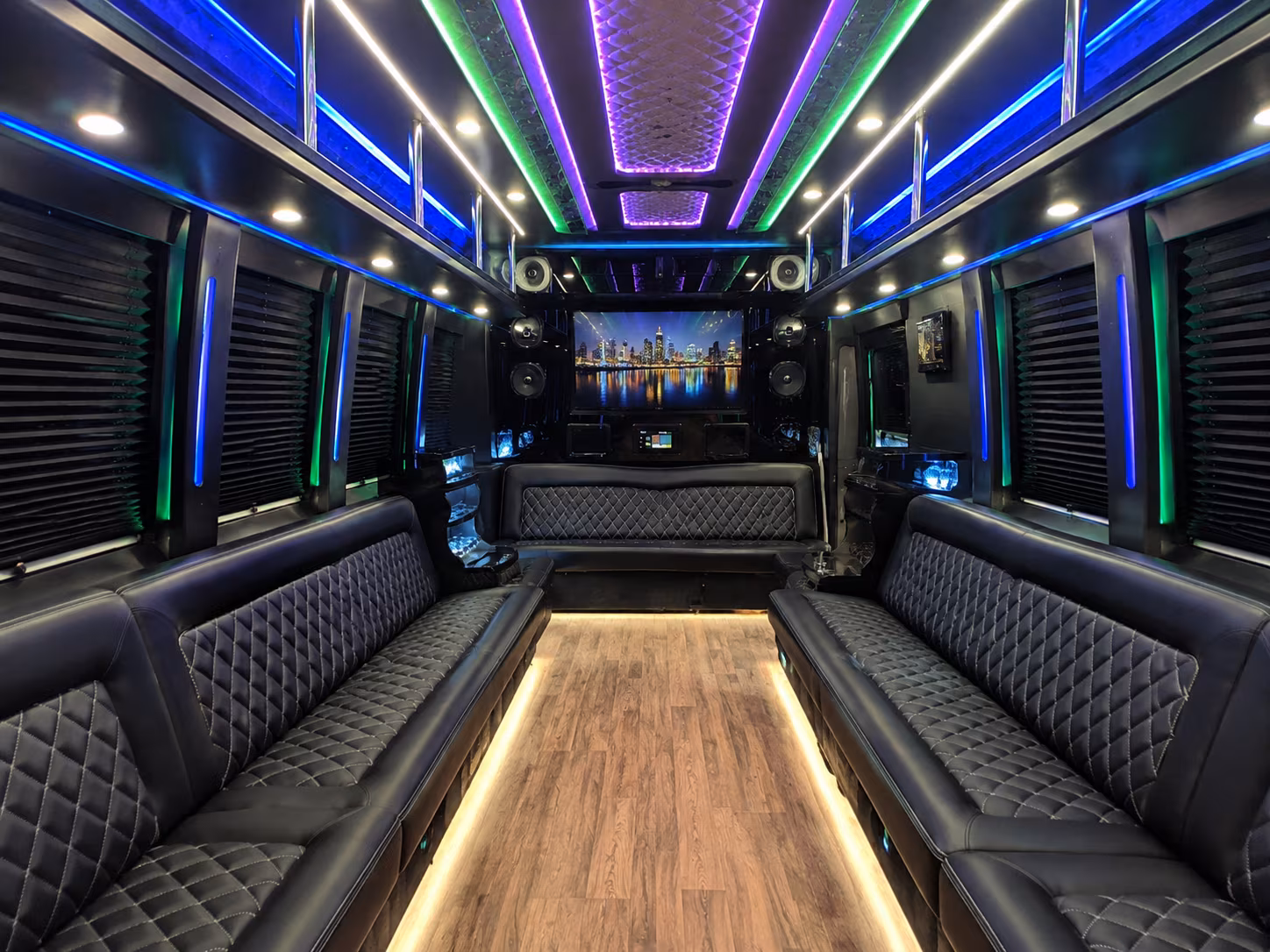 fountain valley 25 passenger party bus interior