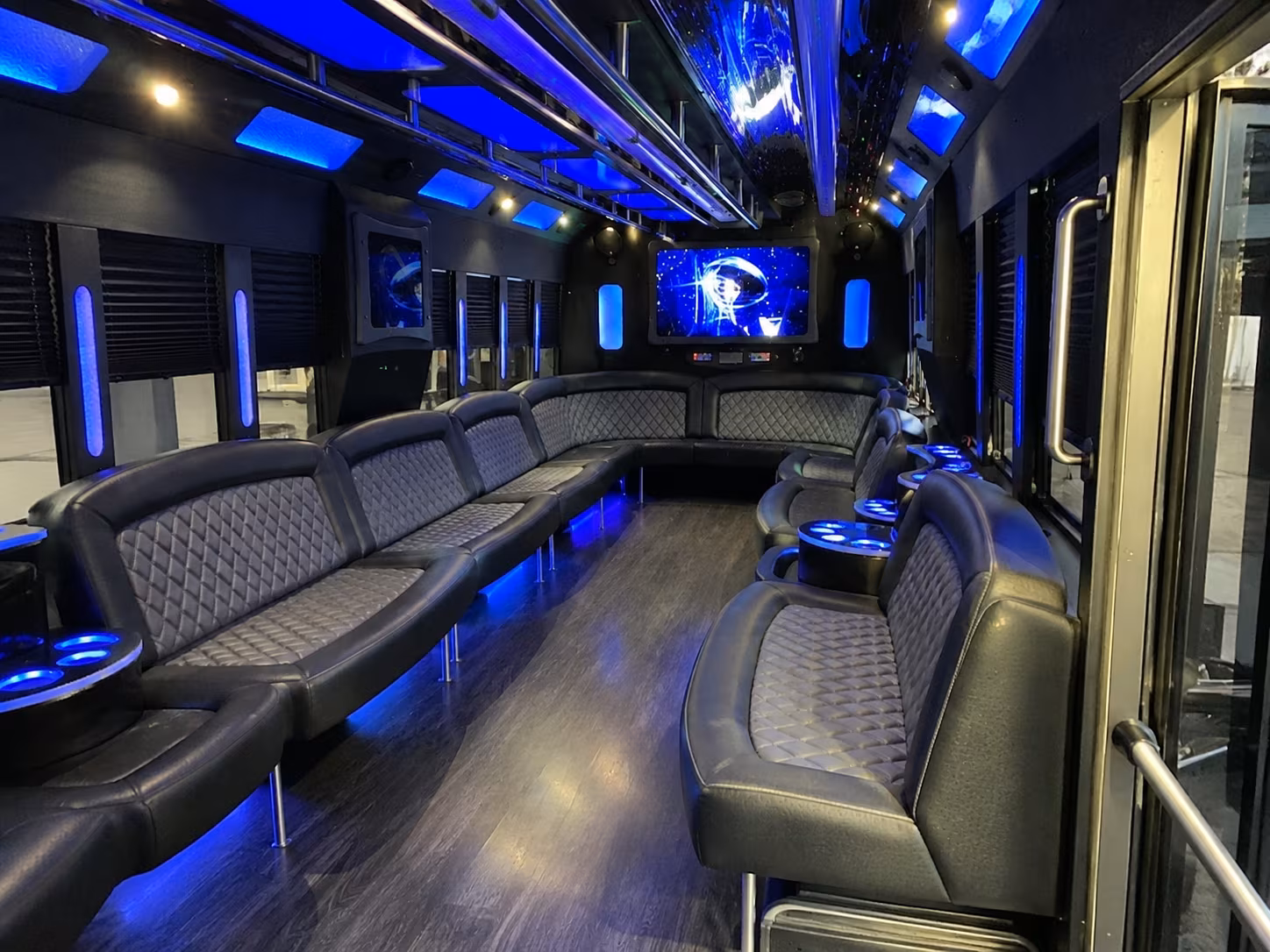 fountain valley 28 passenger party bus interior