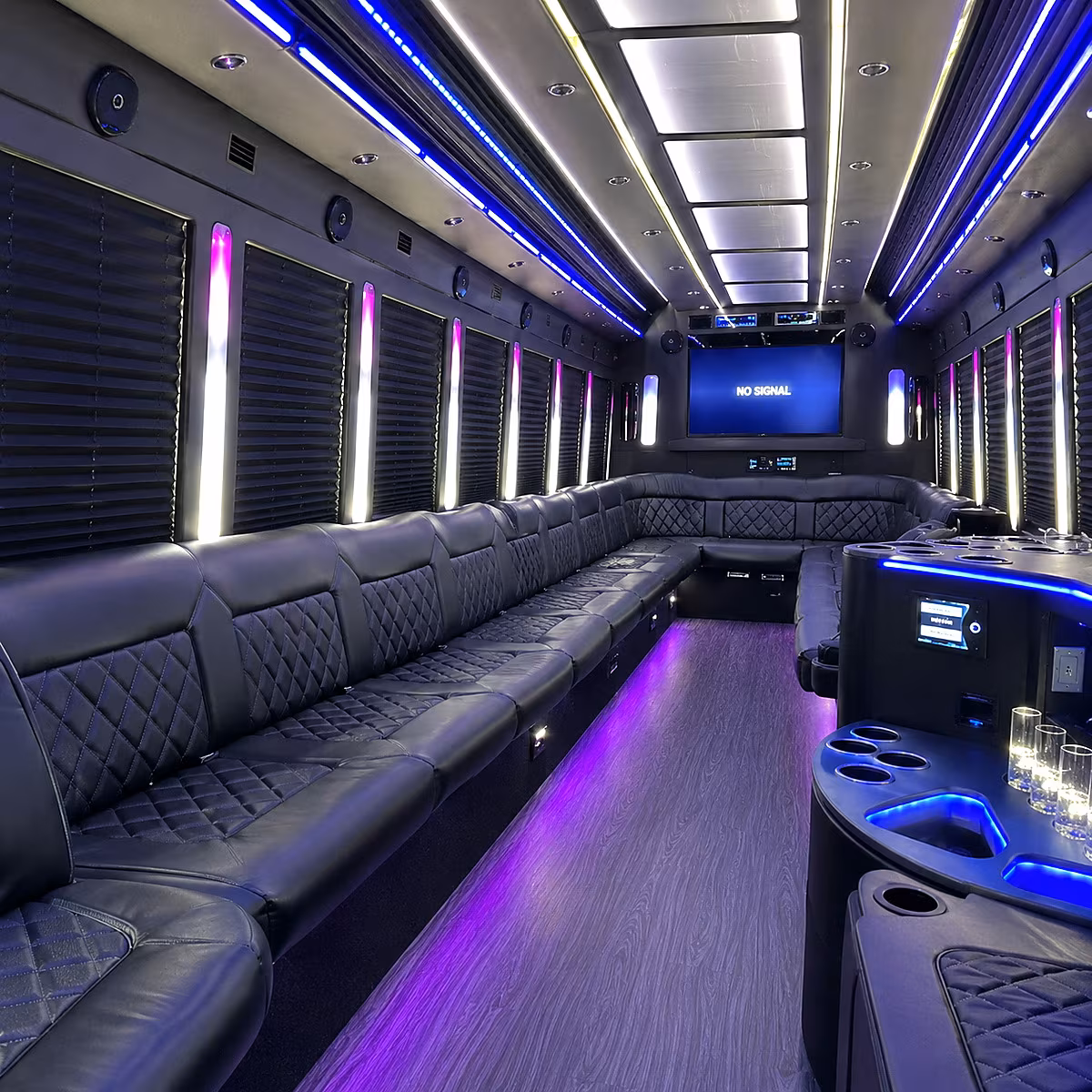 fountain valley 30 passenger party bus inside
