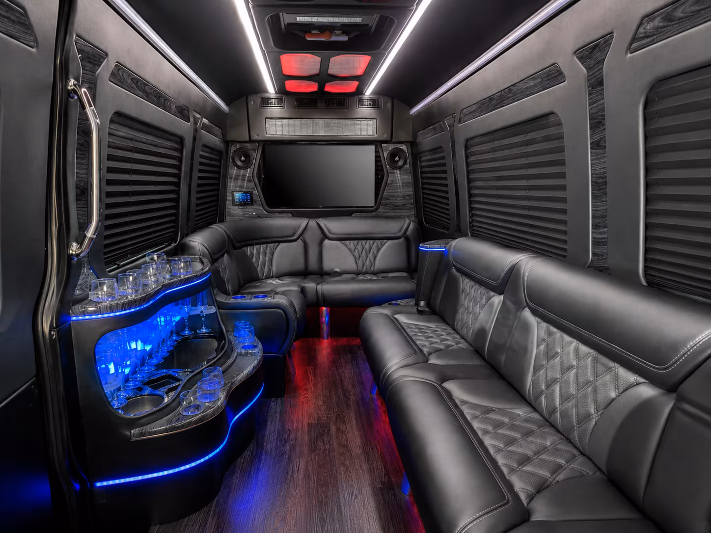 fountain valley 40 passenger party bus inside