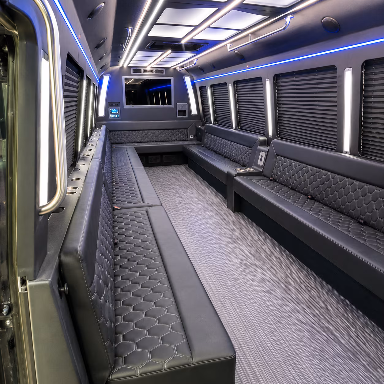 fountain valley 40 passenger party bus interior